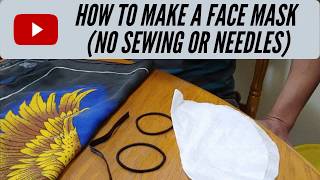 DIY How to make a face mask with a filter pocket (no sewing or needles required)