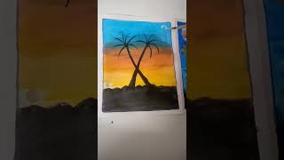 easy tree 🌴painting 🎨 #viral #youtubeshorts #drawing #painting  #shorts