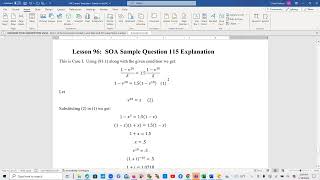 Actuarial SOA Exam FM Prep Lesson 96 SOA Sample Question 115 Solution (Continuous Annuities)