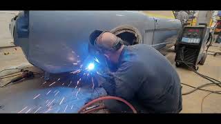 Repairing a Repiable body shops' shotty body work. Sheet metal Rust repair 66 FORD Mustang.