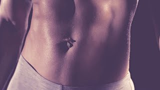 Female Body Builder Showing her Abs (Pierced Belly Button) | Navel Play