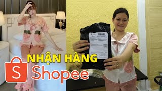 Nhận hàng SHOPEE bộ đồ ngủ có 98k rẻ hay mắc