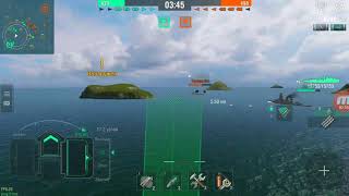 Эсминец Mohan вытаскивает бой, World of Warships Blitz.