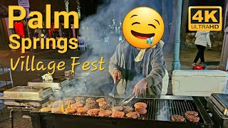 [4K] 🌴 Palm Springs Village Fest | Walking Tour | Street Fair | California, 2022