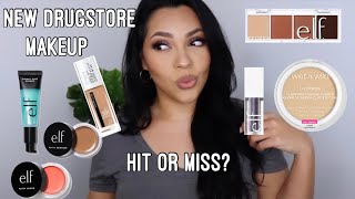 TRYING NEW DRUGSTORE MAKEUP | ELF | MAYBELLINE | NYX | WET N WILD