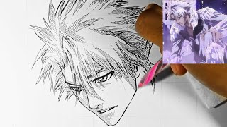 Drawing Coldest Moments In Anime - Toshiro's Complete Bankai Form - Bleach Tybw