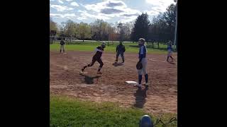 Caseys first HS Home Run. spring 2021 left fence is 260