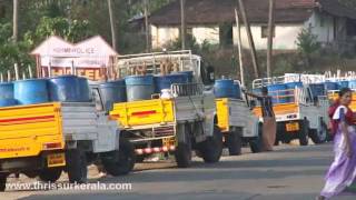 Queue of Toddy Vehicles for Checking at Kombazha Check Post, Thrissur-Palakkad NH 47 Route