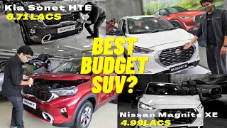 Nissan Magnite XE vs Kia Sonet HTE | Base Model Comparison | BEST Budget SUV? Video Podcast