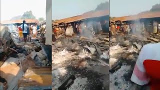 BREAKING!!!! Popular Ishieke Market In Ebonyi State Burnt To Ashes