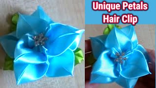 Unique Petals Hair Clip -  Lotus Inspired HairBow Clip - Beautiful Floral Hair Clip