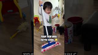 Toddler busy schedule 😂 #toddlerlife #toddlers #cute #helping #mop