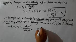 Effect of Temperature on Resistivity of various material