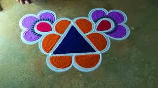 Karthigai deepam🌻 beautiful rangoli🌻easy flowers kolam🌻margazhi colour kolam @KanishCreatives