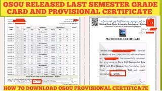 osou release grade card and provisional certificate how to download complete details