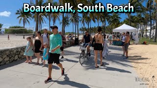 South Beach. Boardwalk. Miami. Walking Tour April 2023 (Part II) (4K 60 fps)