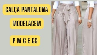 DIY- COMO FAZER A MODELAGEM DE UMA LINDA CALÇA PANTALONA COM PREGAS. MOLDE FÁCIL P/ INICIANTES.