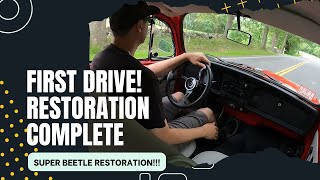 Super Beetle Restoration FINISHED! First reactions driving on the road!