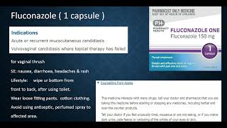 Fluconazole, capsule, vaginal thrush, OSCE pharmullary, OSCE, counselling, candidiasis, Roze Pharm