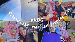 Comprando material escolar, evento geek e ficamos sem luz / VLOG