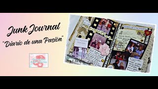 JUNK JOURNAL  PÁGINA "DIARIO DE UNA PASIÓN" - RETO CERECITAS ARTE Y SCRAP #scrapbooking #junkjournal