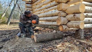 building a tiny rustic wilderness log cabin (episode 20) #StrengtheningFoundation  #MainCabinTour