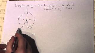 How to find the size of an interior angle in a pentagon