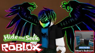 Trying to Hide with Giant Neon Angel Wings in Roblox Hide and Seek??