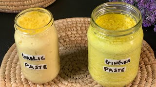 HOME MADE GARLIC AND GINGER PASTE | PRESERVABLE FOR UP TO 6 MONTHS