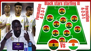 2025 AFCON qualifiers: Black Stars possible starting 11 to face Niger today | 3 Strikers