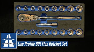 Michaelpro Low Profile 80 Tooth Flexhead Ratchet Set