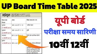 up board time table 2025 class 10 | 12th up board exam 2025 time table | up board pariksha 2025