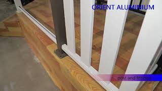 Aluminium railing system,deck and porch aluminium railing, rake panel for aluminium stair railing