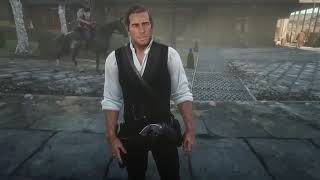 RDR2 - From an NPC's perspective, you can see how intimidating Arthur really looks