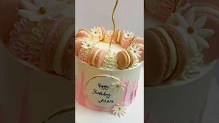 Macaron pink birthday cake #macaron #pink #birthdaycake #cake #shorts