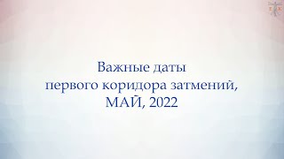 Важные даты первого коридора затмений. МАЙ, 2022