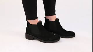 Gabor Brilliant Black Suede Chelsea Ankle Boots