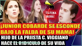 ¡JUNIOR COB...RDE HIJO DE LA PRIISTA CAROLINA VIGGIANO SE ESCONDE BAJO LA FALDA DE SU MAMA!