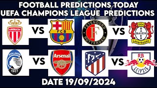 FOOTBALL PREDICTIONS TODAY 19/09/2024|SOCCER PREDICTIONS BETTING TIPS,#betting@sports betting tips