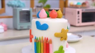 YUMMY😋 HOMEMADE🏠🧊 RAINBOW🌈 CAKE🍰😋 IN MINIATURE COOKING👨‍🍳🍲