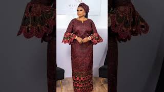 Latest Ankara and Lace kaftan for Ladies II Ankara Boubou Gown Styles 2023 II Ankara long Gown style