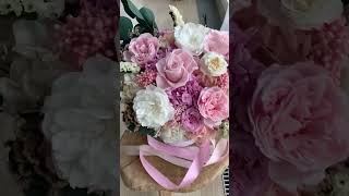 Стабилизированные неувядающие цветы в шляпной коробке 🌸💞