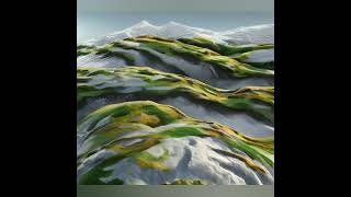 "Mosaic- Return of Ice Age" Digital Landscape Painting #shorts #ai #mountains #grassland #land #ice