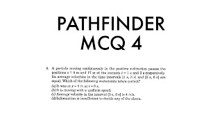 PATHFINDER MCQ 4 / JEE ADV