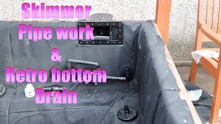 Sleeper koi pond build part 32 skimmer pump and pipes and bottom drain low profile fitting