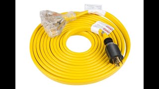 25 Feet Heavy Duty Generator Extension Cord,Generator Locking Cord,NEMA L14-30P to Four -Overview