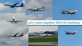 Let's watch together. Hamburg airport 2024.02.17 landing video