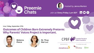 LIVE - Preemie Chats - Parents’ Voices Project September 27 at 1 pm EDT