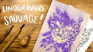 Linogravure Tigre sauvage Vlog cocooning d'hiver ☕