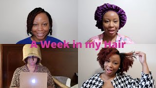 Weekly Hair Maintenance Routine| Week in my Hair Sleeping, Styling & Stretching